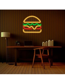 Hamburger Neon LED Aydınlatma Tabela