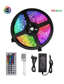 Rgb Şerit Led Seti (5 Mt Rgb Led 15 Renk + Trafo + Rgb Kumanda) Cata CT-4558 